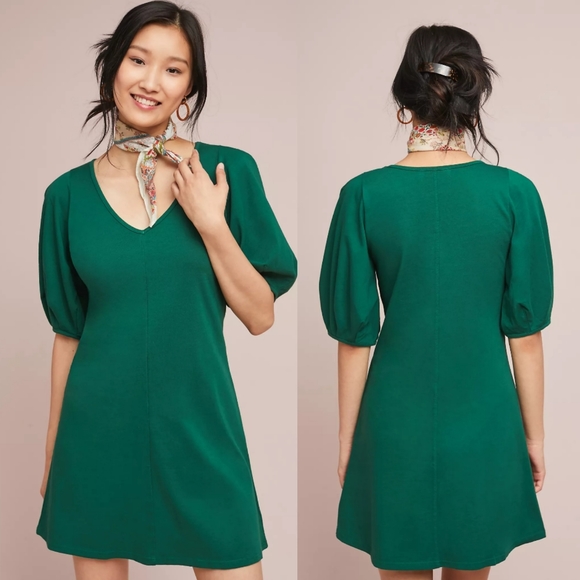 SOLD Anthropologie Green Front Seamed Dress - Picture 2 of 6